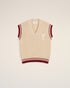 AMI PARIS Wool Ribbed Sleeveless V Neck Sweater Unisex Apparel